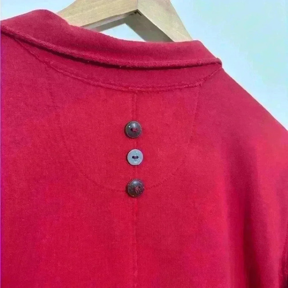 White Lotus Womens L Cranberry Red Cotton Jacket Chore Pocket Buttons - Picture 7 of 8